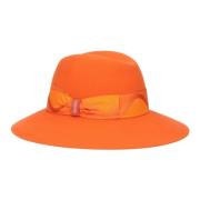 Wol-Kasjmier Blend Vilthoed Borsalino , Orange , Dames