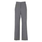 Grijze wollen broek met zakken Msgm , Gray , Dames