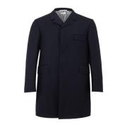 Blauwe Wollen Jas voor Mannen Thom Browne , Blue , Heren