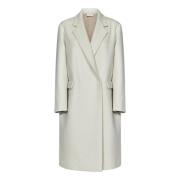 Witte Wollen Jas Klassieke Stijl Drumohr , White , Dames