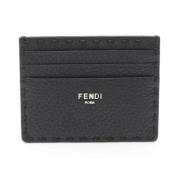 Pre-owned Leather wallets Fendi Vintage , Black , Heren