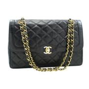 Pre-owned Leather chanel-bags Chanel Vintage , Black , Dames