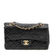 Pre-owned Leather shoulder-bags Chanel Vintage , Black , Dames