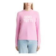 Abstract Multicolor Logo Sweater MC2 Saint Barth , Pink , Dames