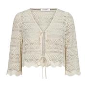 Gehaakte Strikblouse Off White Co'Couture , Beige , Dames