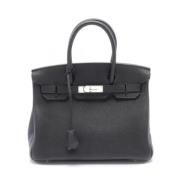 Pre-owned Leather handbags Hermès Vintage , Black , Dames