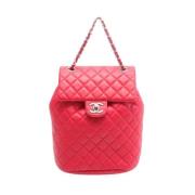 Pre-owned Leather chanel-bags Chanel Vintage , Red , Dames