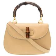 Pre-owned Leather gucci-bags Gucci Vintage , Beige , Dames