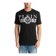 Gestreept Hexagon Logo T-shirt Philipp Plein , Black , Heren