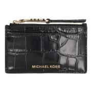 Croco-print pasjeshouder met muntvak Michael Kors , Black , Dames