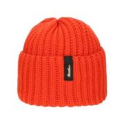 Gebreide Wol Beanie Muts Borsalino , Orange , Unisex