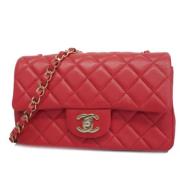 Pre-owned Leather chanel-bags Chanel Vintage , Red , Dames