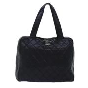 Pre-owned Leather totes Chanel Vintage , Black , Dames