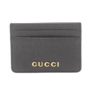 Pre-owned Leather wallets Gucci Vintage , Black , Dames