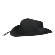 Marengo Geborsteld Vilt Met Kinband Hoed Borsalino , Black , Heren