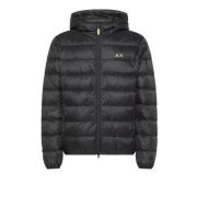 Zwarte Hood Down Jas Sun68 , Black , Heren