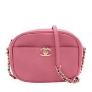 Pre-owned Leather chanel-bags Chanel Vintage , Pink , Dames