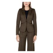 Groene Geknoopte Blazer Reverskraag Ichi , Green , Dames