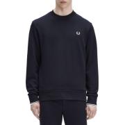 Blauwe Crew Neck Katoenen Sweatshirt Fred Perry , Blue , Heren