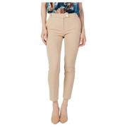 Beige Herfst/Winter Broek met Zakken Rinascimento , Beige , Dames