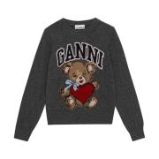 Stijlvolle Sweaters Collectie Ganni , Gray , Dames