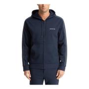 Eenvoudige hoodie met trekkoord en rits Michael Kors , Blue , Heren