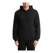 Trekkoord Effen Logo Hoodie Moschino , Black , Heren