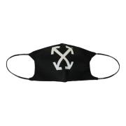 Logo Print Katoenen Masker Off White , Black , Heren