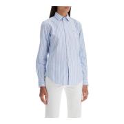 Gestreept Oxford Overhemd Slim Fit Polo Ralph Lauren , Blue , Dames