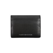 Zwarte Leren Portemonnee | To-32181 Tommy Hilfiger , Black , Heren