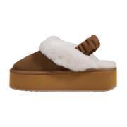 Beige Instap leren schoenen met rubberen zool Emu , Beige , Dames