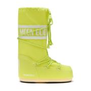 Groene Logo Print Veterschoenen Moon Boot , Green , Dames