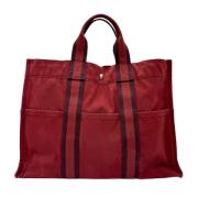 Pre-owned Canvas handbags Hermès Vintage , Red , Dames