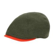 Tweekleurige Wol Platte Baret Borsalino , Green , Unisex