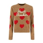 Heart Breaker Crew-neck Jacquard Jumper MC2 Saint Barth , Brown , Dame...