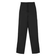 Zwarte wollen broek met trekkoord Yohji Yamamoto , Black , Heren