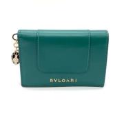 Pre-owned Leather wallets Bvlgari Vintage , Green , Dames