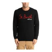 Abstract Patroon Sweater met Logo Borduursels MC2 Saint Barth , Black ...