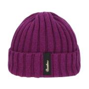 Zachte Cashmere Geribbelde Beanie Hoed Borsalino , Purple , Unisex