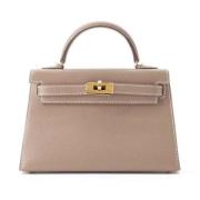 Pre-owned Leather handbags Hermès Vintage , Gray , Dames