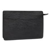 Pre-owned Leather clutches Louis Vuitton Vintage , Black , Dames