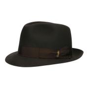 Charlait Vilthoed met Kleine Rand Borsalino , Brown , Heren