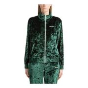 Effen Sweatshirt met Rits en Zakken MC2 Saint Barth , Green , Dames