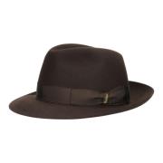 Klassieke vilten hoed met grosgrain lint Borsalino , Brown , Heren