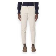 Velours Capri Broek met 500 Strepen Fay , Beige , Heren