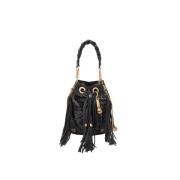 Stijlvolle Leren Tas La Carrie , Black , Dames