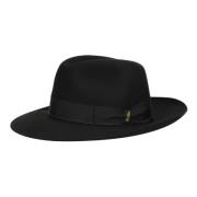 Vilt Breedgerande Hoed Borsalino , Black , Heren