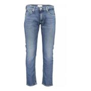 Gewassen Blauwe Katoenen Jeans met Logodetail Calvin Klein , Blue , He...