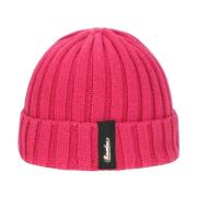 Zachte Cashmere Geribbelde Beanie Hoed Borsalino , Pink , Unisex