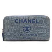 Pre-owned Leather wallets Chanel Vintage , Blue , Dames